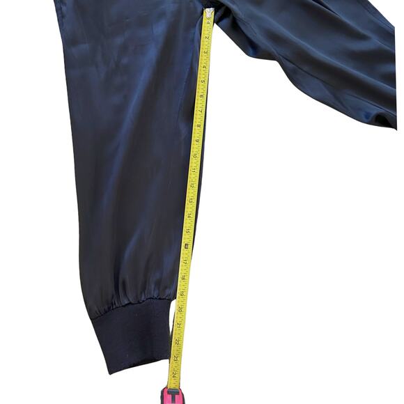 Joie Y2K Silk Jogger Pants | Low Rise Cropped Trousers | Black Cuff Hem XS/S - Picture 5 of 6